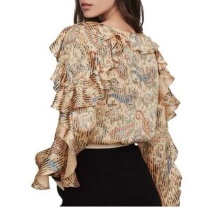 Maje Floral Ruffle paisley top